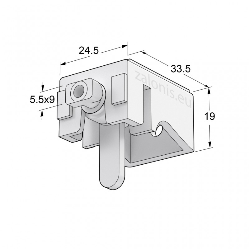 LEVERLOCK CURTAIN RAIL BRACKET / WHITE / SMALL